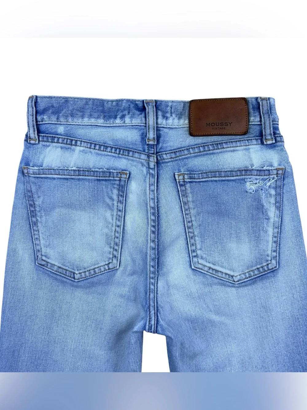 Moussy Vintage Hillrose Skinny Jeans 24 Blue Distressed Japan Preppy Minimalist